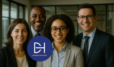 Diverse professionals unlocking psychometric test tips in a modern Johannesburg office with colorful charts and Dominion Psych & Wellness branding.