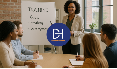 A workplace training session where a diverse team learns about goals and development linked to psychometric assessments.