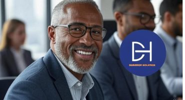 Employer interviewing employee with tailored psychometric results in a Dominion Psych office, diverse South African HR team present, modern and fun atmosphere.